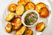 Hobak Jeon, Pan Fried Zucchini With Dipping Sauce