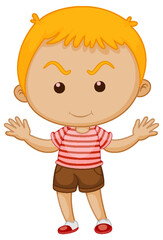 Poster - Cute boy cartoon character on white background