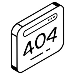 Wall Mural - An editable isometric icon of error 404, website error 