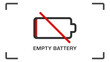 Empty battery screen graphic with transparent background
