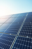 Fototapeta  - Close up picture of photovoltaic modules, selective focus.