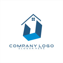 Real Estate Vector Logo Design With Three Dimensional House Icons.