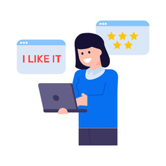Canvas Print - A trendy flat illustration of customer reviews  
