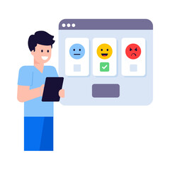 Canvas Print - A trendy flat illustration of customer reviews  
