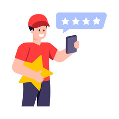 Canvas Print - A trendy flat illustration of customer reviews  