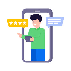 Canvas Print - A trendy flat illustration of customer reviews  