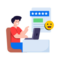 Canvas Print - A trendy flat illustration of customer reviews  