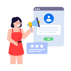 Canvas Print - A trendy flat illustration of customer reviews  