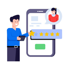 Canvas Print - A trendy flat illustration of customer reviews  