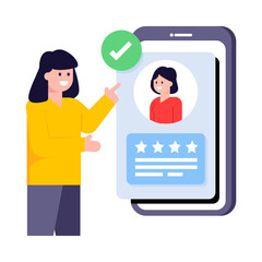Canvas Print - A trendy flat illustration of customer reviews  