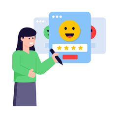 Canvas Print - A trendy flat illustration of customer reviews  