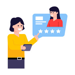 Canvas Print - A trendy flat illustration of customer reviews  