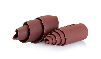 Aufkleber - Chocolate Curls with on white background