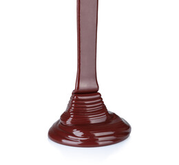 Aufkleber - Melted chocolate dripping on white background