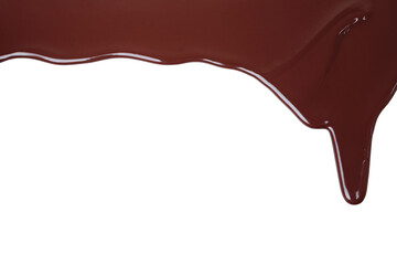 Aufkleber - Melted chocolate dripping on white background