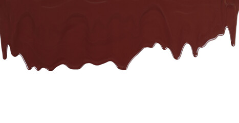 Aufkleber - Melted chocolate dripping on white background