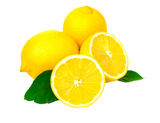 Poster - Fresh lemons on White