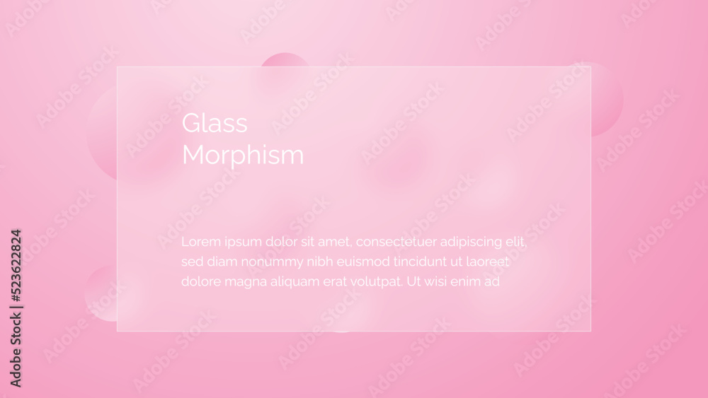 Website landing page template in glassmorphism style. Horizontal ...