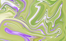 Abstract Wall Paint In Purple And Green Colors