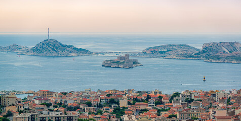 Sticker - Beautiful Marseille panorama.