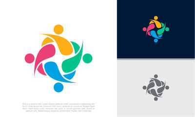  Global Community Logo Icon Elements Template. Community human Logo template vector. Community health care. Abstract Community logo	