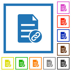 Poster - Attach document solid flat framed icons