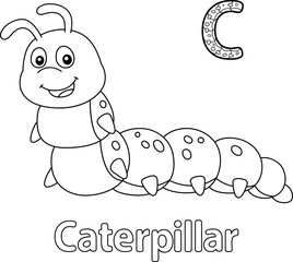 Caterpillar Alphabet ABC Coloring Page C