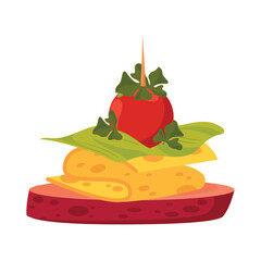 Wall Mural - appetizer with tomato icon