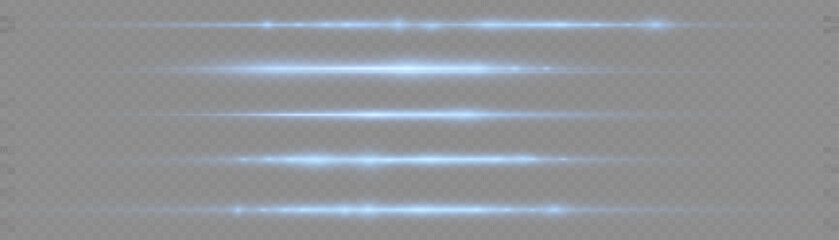 Wall Mural - horizontal light rays, glow speed line, flash blue