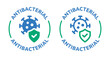 Set of antibacterial icon sign. Antiviral defense, protection symbol. Vector illustration.