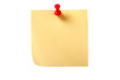 © david_franklin - One square yellow sticky post it note with pushpin isolated transparent background photo PNG file