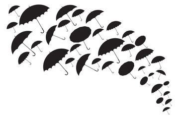 Wall Mural - illustration of flying umbrella. monsoons umbrella