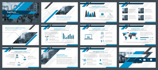 Wall Mural - Elements of infographics for presentations templates. Annual report, leaflet, book cover design. Brochure layout, flyer template design. Corporate report, advertising template in vector Illustration. 