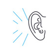 ear listen line icon, outline symbol, vector illustration, concept sign