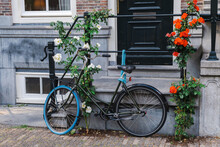 Blue Bike In Amsterdam, Netherlands
