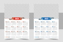 2023 Calendar Planner, Print Ready One Page Wall Calendar Template Design For 2023, Singlepage Wall Calendar Template Design For 2023