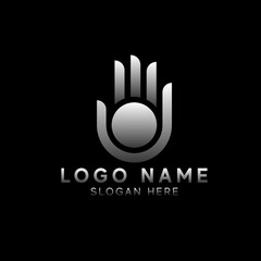 Linear hand gesture vector icon symbol logotype