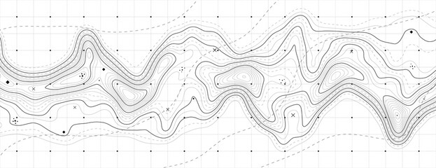 topographic map background. geographic line map with elevation assignments. contour background geogr