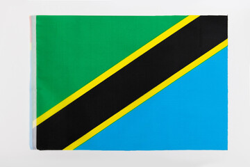 Wall Mural - Tanzania flag on white background