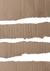 Poster - Torn Kraft paper set isolated on white background, Clipping paths for design work empty free space mock up product display presentation.