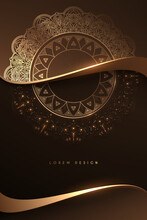 Abstract Gold And Brown Circle Ornate Background