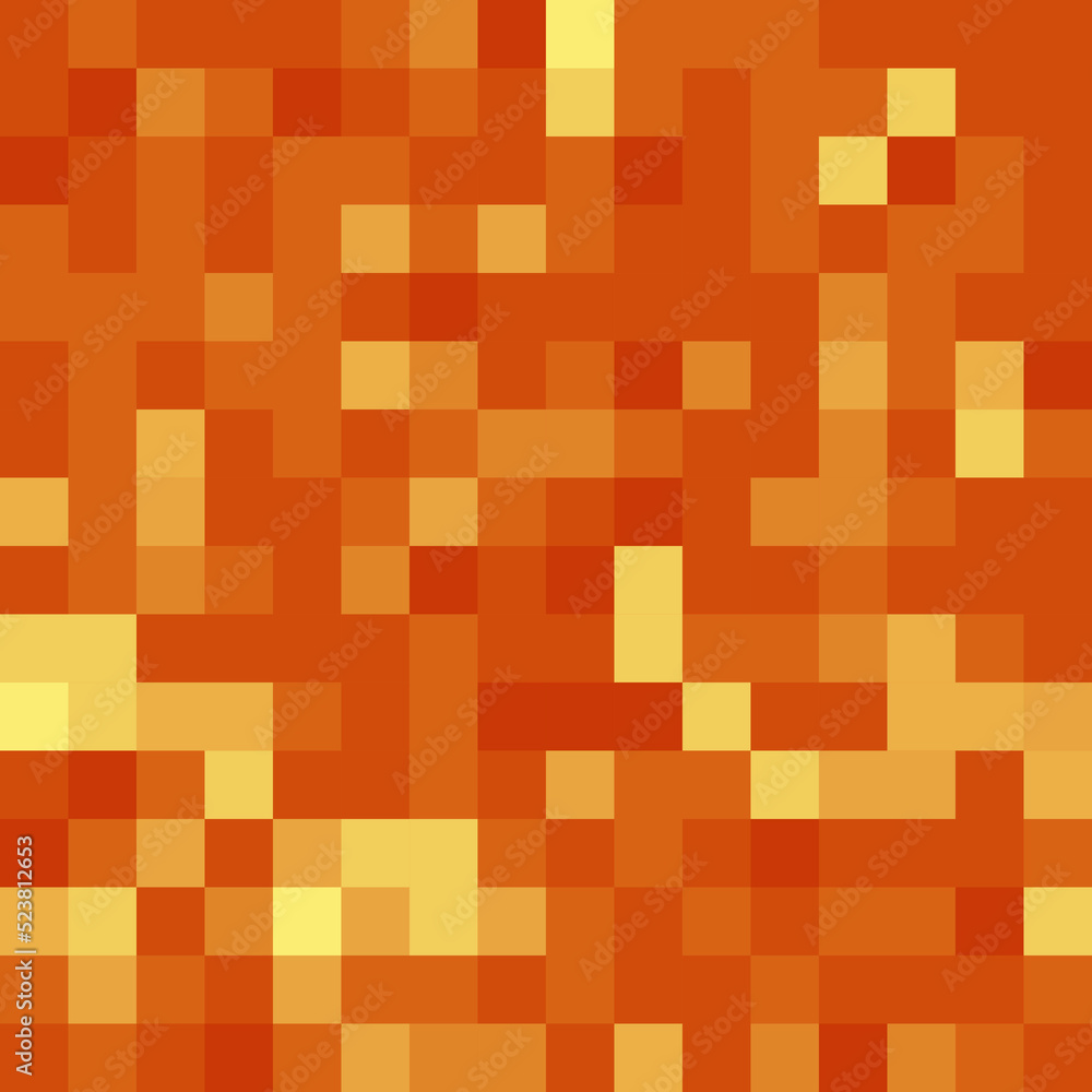 Vetor do Stock Pixel minecraft style fiery lava block background. Concept  of game pixelated seamless square orange yellow dots background. Vector  illustration | Adobe Stock, image size:1000x1000