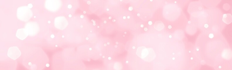 Wall Mural - abstract pink bokeh light background banner - festive christmas, mothers day, valentines day banner