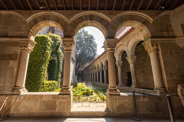 Wall Mural - Guimaraes, Portugal. Cloister of the Church of Nossa Senhora da Oliveira and the Alberto Sampaio Museum