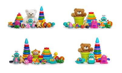 Canvas Print - Toys set collection isolated on white