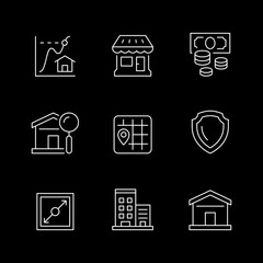 Poster - Set line icons of real estate