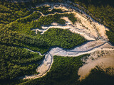 Fototapeta Do pokoju - River at Sylvenstein Lake in Germany Aerial Landscape
