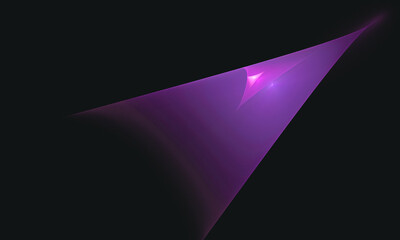 Wall Mural - Digital cyber neon violet ray in deep abyss of space. Shape of 3d triangle fading in dark. Concept of magic, fantasy, ocean. Great as cover print for electronics, design element, blank, backdrop.