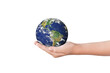 © banphote - Earth, globe in hand on transparent background - PNG format. Elements of this image furnished by NASA