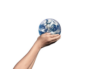 Canvas Print - earth, globe in hand on transparent background - png format. elements of this image furnished by nas